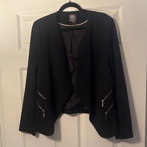 Vince Camuto Black Blazer with Zipper Details